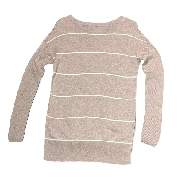 Wearing‎ Your Heart on Your Sleeve Sweater Pink Stripe Long Back Split Hem Small - Picture 2 of 5